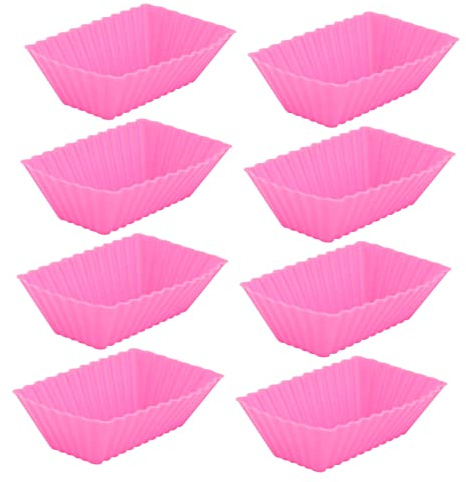 JECOMPRIS Stampi per Muffin in Silicone 8 Pezzi Antiadherente 8X25X2 Cm Pirottini per Cupcake Resistenti al Calore per Forno