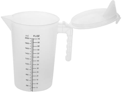 MAGICLULU Pichet Doseur 2.0l Grand Format Transparent En Plastique Alimentaire Avec Couvercle, Graduation Précise, Pâtisserie Et Boissons, Usage Commercial, Bouteille Doseuse Pratique