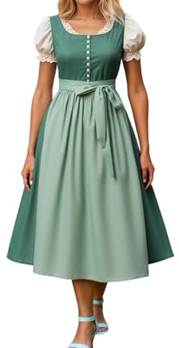 Oktoberfest Costumes Women German Dirndl Dresses Plus Size Traditional Bavarian Costume Beer Girl Maid Plaid Apron Fancy Dress Carnival Halloween Party Cosplay Role Play Dirndl Dress Checked Outfits
