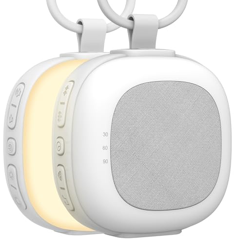 Gemmac Rumori Bianchi per Adulti White Noise Machine Portatile con 32 Suoni Rilassanti Luce Notturna & Luce a 7 Colori, Memoria e 3 Timer per Dormire per Come Compagno di Viaggio e Fuori Essenziale