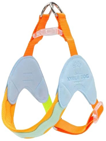 Y-förmiges Anti-Zieh-Hundegeschirr, speziell für Mops, verstellbare Brustweste mit reflektierenden Streifen, atmungsaktives Design, Marineblau, M