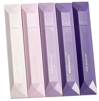Oxxggkao Lot de 5/10 rouleaux de ruban correcteur 6 m x 5 mm pour prise de notes rechargeable pour l'école et l'école couleur aléatoire