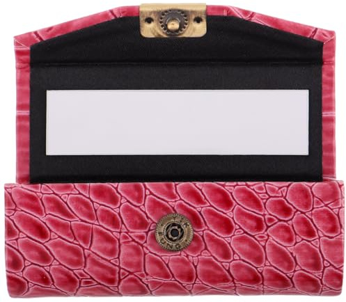 TEHAUX Étui à Rouge à Lèvres en Cuir PU avec Miroir Intégré et Bouton-Pression, Porte-Rouge à Lèvres Compact Seul Bâton, Mallette de Rangement Maquillage Portable pour Voyage et Paquet