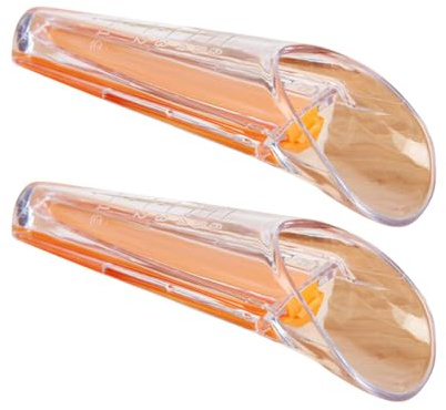 MOLUCKFU Tazas Medidoras de Levadura Seca 2piezas de Plástico Abs Naranja con Clip de Sellado para Hornear en Casa, Fácil de Limpiar y Usar