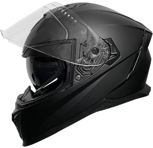 Integralhelm Helm Motorradhelm Rollerhelm RALLOX 69-2 Größe M matt schwarz mit Sonnenvisier