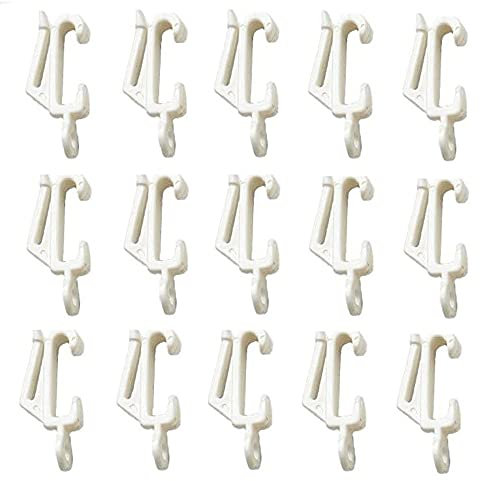Merriway BH03639 (30 Pcs) White Plastic Curtain Track Rail Gliders Hooks to Fit Harrison Drape Track - Pack of 30 Pieces