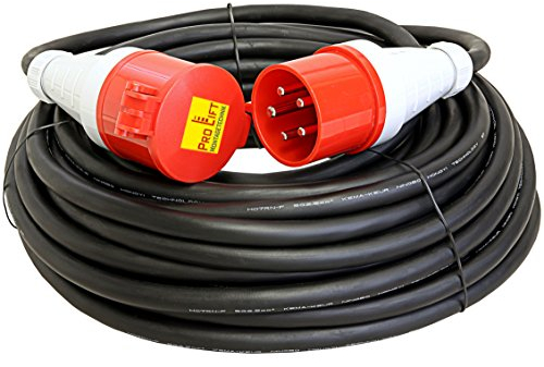 PRO Lift de montage technique 400 V Rallonge, 32 A forte Câble d'alimentation 25 m : HO7RN-F 5 x 2,5 mm², vk38 m25, 02199