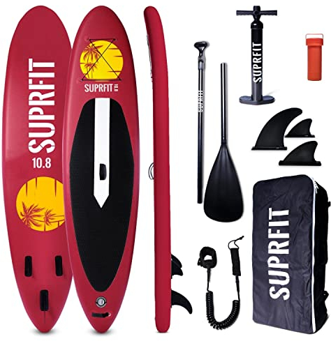SUPRFIT Stand Up Paddling Board, SUP Board als aufblasbares Komplett-Set, Stand Up Paddle Board mit doppelter PVC Schichtung, Stand-Up Paddling, Standup Paddleboard - 330 x 78 x 15 cm bis max.150 kg