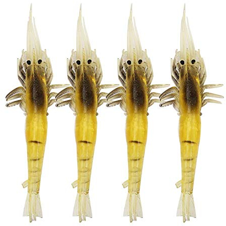 Kunstköder, 10 Teile Kunststoff Weich Lebensechte Simulation Weich Garnelen Köder Garnelen Angelköder Künstliche Köder Angelzubehör