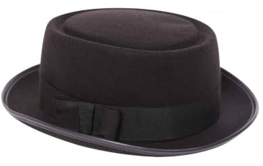 LOVETRENDS Pork Pie Hut für Erwachsene, Schwarz - Unisex - 58 cm Kopfgröße - Derby-Hut