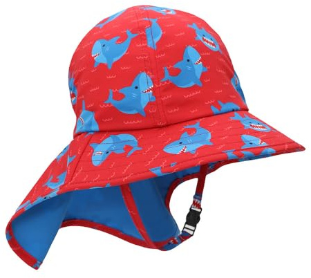 Cappellino Estivo con Falda Lunga Protettiva - UPF 50+ - Squalo - 6-24M