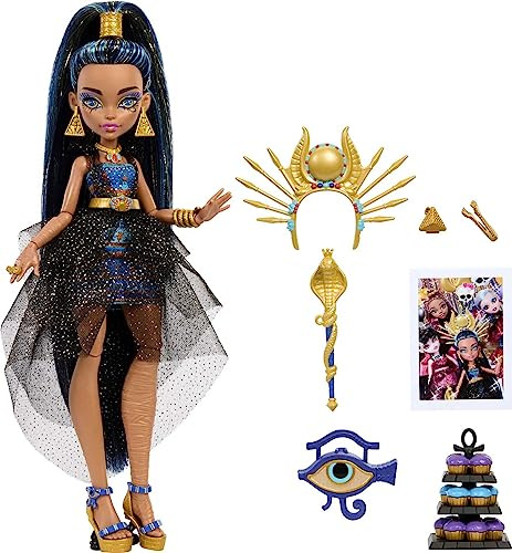 Mattel HNF70 - Monster High Monster Ball Puppe Cleo de Nile im Partykleid