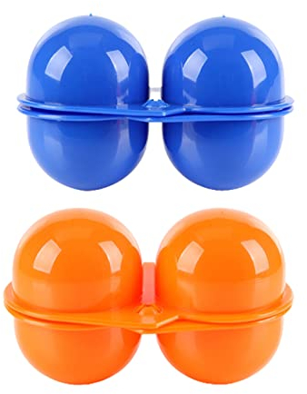 2 Pcs Portable Egg Storage Box Plastic Egg Protector Tray 2 Grids Egg Storage Container for Travel Outdoor Hiking Organize Eggs