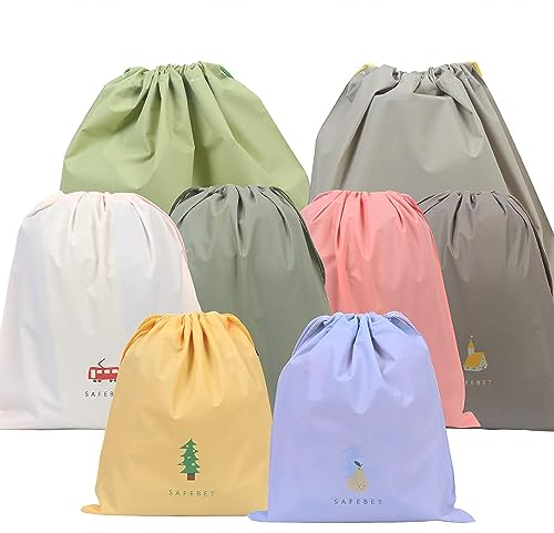 JSKWIKE 8 Pcs Sacchetti da Viaggio Impermeabili Immagazzinaggio Bags in Bag Zip Borsa Multifunzione per Vestiti Biancheria Intima Scarpe Cosmetico