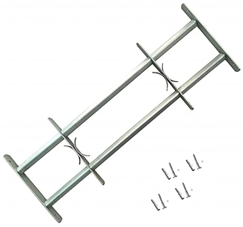 Homgoday Sicherheitsgitter aus verzinktem Stahl | 2 Querstreben | 500-650 mm | für Fenster | Einbruchschutz Model141379