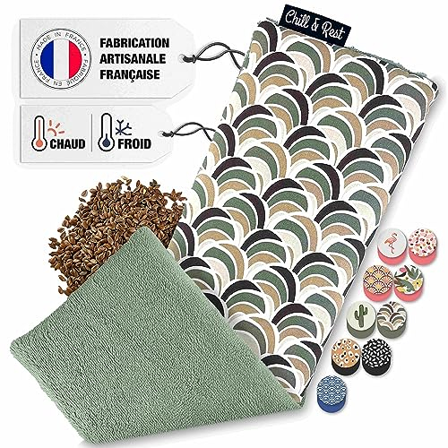 Chill&Rest - Körnerkissen mikrowelle - wärmekissen nacken - körnerkissen groß - Nackenbeschwerden -Schmerzhafte Menstruation - heat pad - Grün - Die Retro