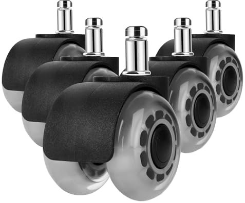 Ruedas para Silla Oficina GIOVARA Set di 5 Ruedas de Repuesto Caster Silencioso per Sedie Ruote -11 mm x 22 mm, scorrevoli e silenziose per sedie da ufficio