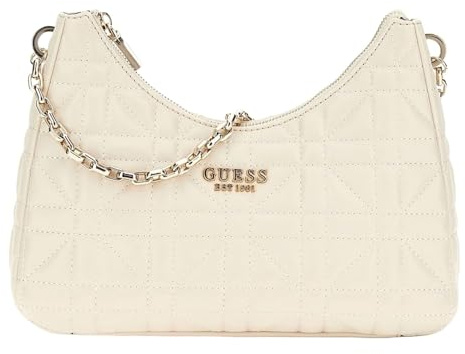 GUESS Assia Top Zip Shoulder Bag, Borsa a Tracolla Donna, Pietra, Taglia Unica