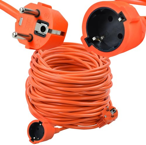 Rexxer Verlängerungskabel 30m 3x1,5 mm² H05VV-F - Stromkabel mit Schuko, 1 Steckdose, IP20, 230V - für Werkstatt, Haushalt & Innenbereich
