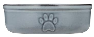 Mason Cash Reactive Paw Medium Dog Bowl, 15cm Diameter, 500ml Capacity Ideal for Medium Dogs, Durable Stoneware, Dishwasher & Freezer Safe
