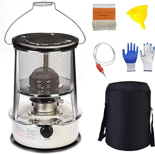 BomDog Estufa de Queroseno para Interior,Calentador de Queroseno Portátil,Estufa de Petróleo para Tiendas de Camping Al Aire Libre/White/32.5X32.5X47Cm