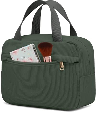 Aucuu Borsa Cosmetica, Borsa da Toilette, Beauty Case da Viaggio, Pochette da Borse Cosmetica, Trousse Trucchi Organizer, Borse Cosmetice in Velluto a Coste per Donne Ragazze