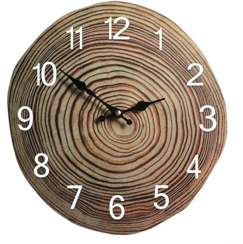 URPIZY Orologio da parete con venature del legno, 30,5 cm, silenzioso, design ad anello annuale, orologio decorativo per soggiorno, cucina, ufficio, decorazione creativa per la casa, 3 stili