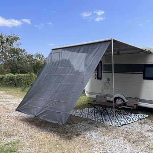 SHADEPLUS Sonnenschutz für Wohnmobile,Wohnmobile Markisen,Sunblocker-Markisen,Universelle Sonnenschutz-Markisen Keder mit Ø4.8mm&6.8mm, Vorderwände für Markisen mit kompletten Sets 2.2Mx3.35M