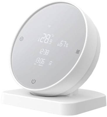 Tuya WiFi USB Rechargeable Temperature and Humidity Detector Household Office Baby's Room Hygrothermograph LCD Display Temperature and Humidity Meter Temperature Tester Hygrometer Compatible with