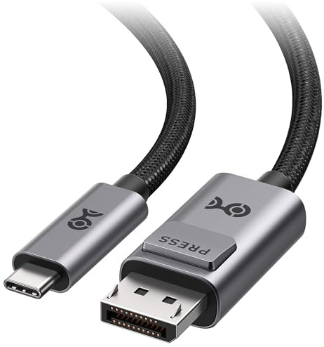 Cable Matters 40Gbps Bidirectional USB C to DisplayPort 2.1 Cable, 3m | DP40 (UHBR10), 8K@120Hz / 4K@480Hz, DisplayPort to USB C Cable, No Power Delivery