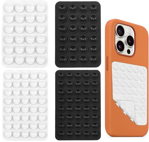 ONGNIUU 4PCS Super Ventouses - Support pour Téléphone avec Ventouse, Ventouse en Silicone Antidérapante et Réutilisable, Mains Libres pour Selfies/Vidéos/Voiture, Compatible avec Tous les Modèles