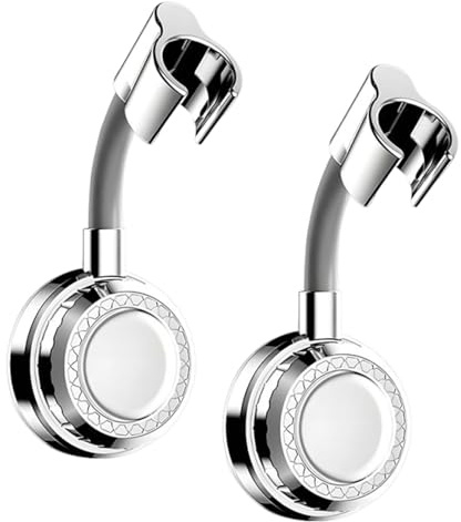 Supporto Soffione Doccia Senza Fori, Supporto Doccia Orientabile 360° con Ventosa Forte, Soffione Doccetta Rimovibile in Acciaio Inossidabile per Bagno, Adatto a Superfici Lisce