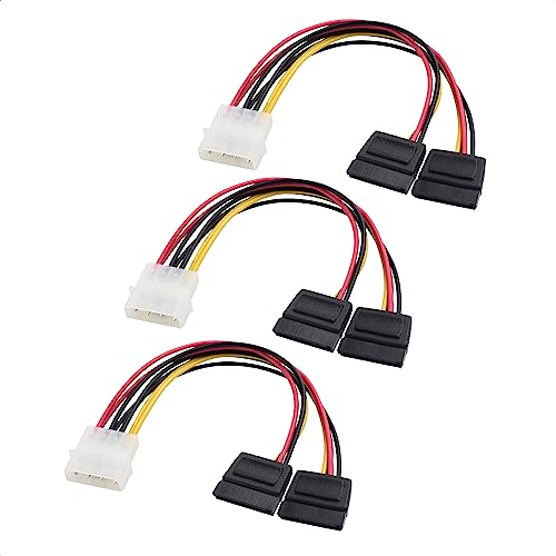 Cable Matters Pacco da 3 Cavo 4 Pin Molex a Doppio SATA – 15cm