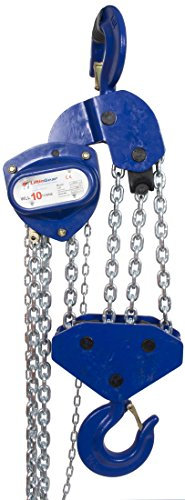 LiftinGear 10 Tonne Chain Block Lifting Tackle Crane Hoist Manual Gantry Hand Pulley 3-12mtr Lift Height (4mtr)