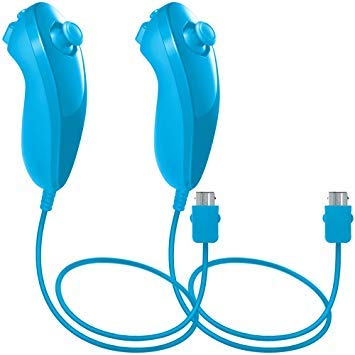 Nunchuck Controllers für Nintendo Wii U, 2 Packs Ersatz für WII U Videospiel - Hellblau