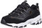 Skechers Women's D'Lites Sneaker, Black Rose Gold, 5.5 M US