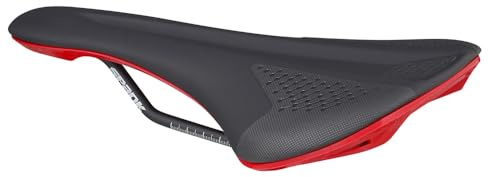 Spank Spike 160 Unisex Adult MTB Saddle (Black Red), Bicycle Seat for Men Women, Bicycle Saddle, Waterproof Seat with Ergonomic Zone Concept