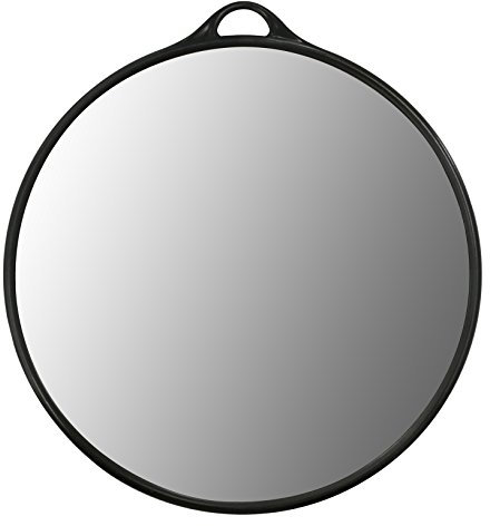 Crisnails® Espejo de Mano Profesional para Peluquería, Barbería, Belleza, Estética, Salón, Tatuaje, Diseño Ergonomío, Varios Modelos, Color Negro (R2-Negro)