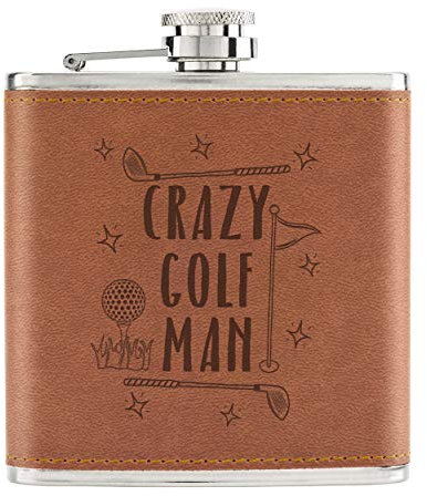 Crazy Golf Homme 6oz Cuir PU Hip Flasque Fauve