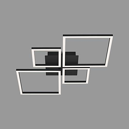 BRILONER - LED Deckenlampe dimmbar in Stufen, schwenkbar, warmweiße Lichtfarbe, Lampe, LED Deckenleuchte, Wohnzimmerlampe, Schlafzimmerlampe, Küchenlampe, Deckenbeleuchtung, 75x47x7,3 cm, Schwarz