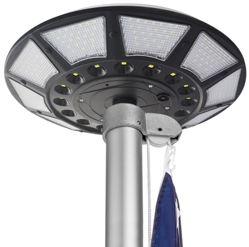 Flag Pole Light Solar Powered, Solar Flag Pole Light 266 LEDs, 4200lm Brightest Flagpole Light,100% Flag Coverage for Most Outdoor 15 to 25 Ft Flag Poles, 0.55 Wide Flag Ornament Spindles