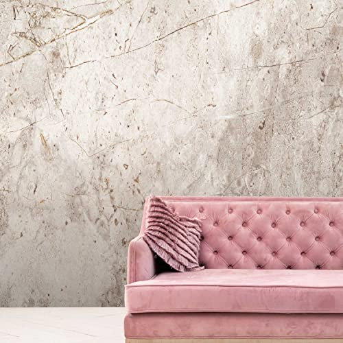 TADESSI Papier peint photo non tissé - Impression numérique aspect béton - Beige - 3,71 x 2,80 m - Moderne - Pour le salon, le couloir, le bureau, la cuisine, les espaces de vie