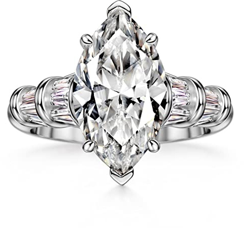 Michooyel S925 6ct Marquise coupe cubique zircone bague de fiançailles bague de promesse de mariage en argent Sterling alliance pour les femmes