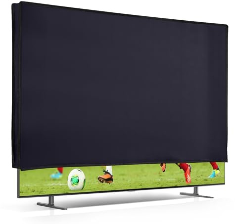 kwmobile Indoor 75 TV Cover – Television Dust Cover Screen Protector – TV Screen Dust Protection – Synthetic Fabric Dark Blue