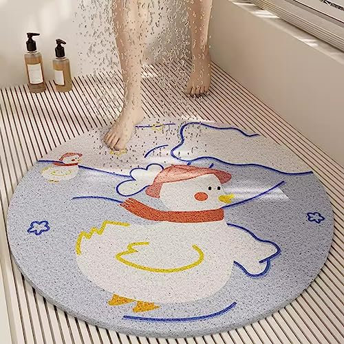Duscheinlage Rund, Duschmatte Dreieckig für Eckdusche, Komfortabel Duschmatte Rutschfest Halbrund, PVC-Luffa Badematte Halbrund mit AblauflöChern Sicherheits, Schnell Trocknend,B,50x50cm(20x20inch）