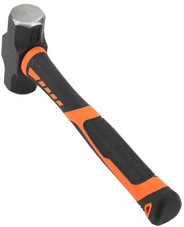 MUKCHAP 2lb Club Hammer, Lump Hammer with Fibreglass Handle, Small Fibreglass Sledge Hammer for Gardening, Camping