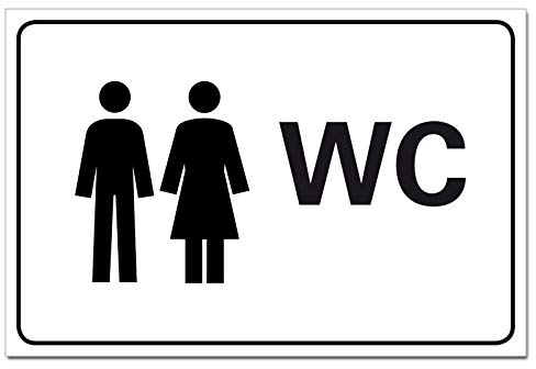 WC Toiletten Schild Hinweis Orientierung PVC 200 x 300 x 3 mm