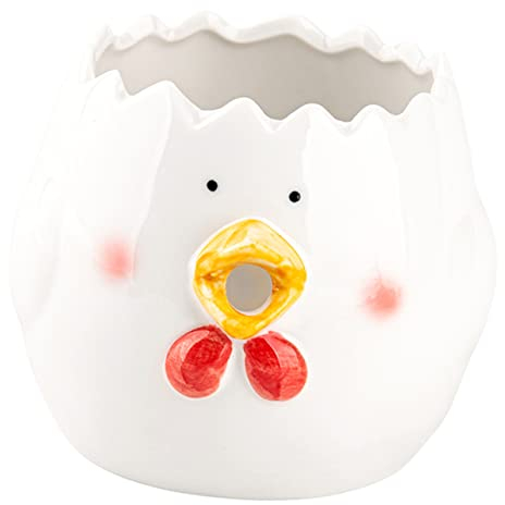 TOPBATHY Ceramic Egg Separator Funny Cartoon Chick Design Egg Yolk Separator Tool for Baking Home Use Separate White