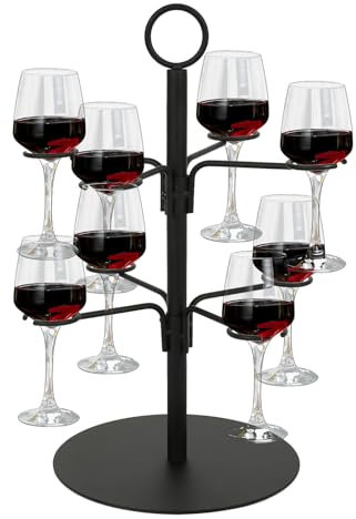 Soportes para Copas de Champán,2 Niveles 8 Vasos Torre de Champán,Soportes para Copas de Vino de Metal,Estante para Copas de Vino,para Bebidas,Cócteles,Martini Margarita Fiesta en Bar Exhibición