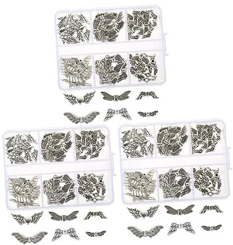 COHEALI 180 Stk Perlenmaterial schmuckherstellung schmuck machen Perlenarmband Silberschmuck lockerer Charme Armbänder machen Perlen Zubehör zur Herstellung von Armbändern Legierung Silver